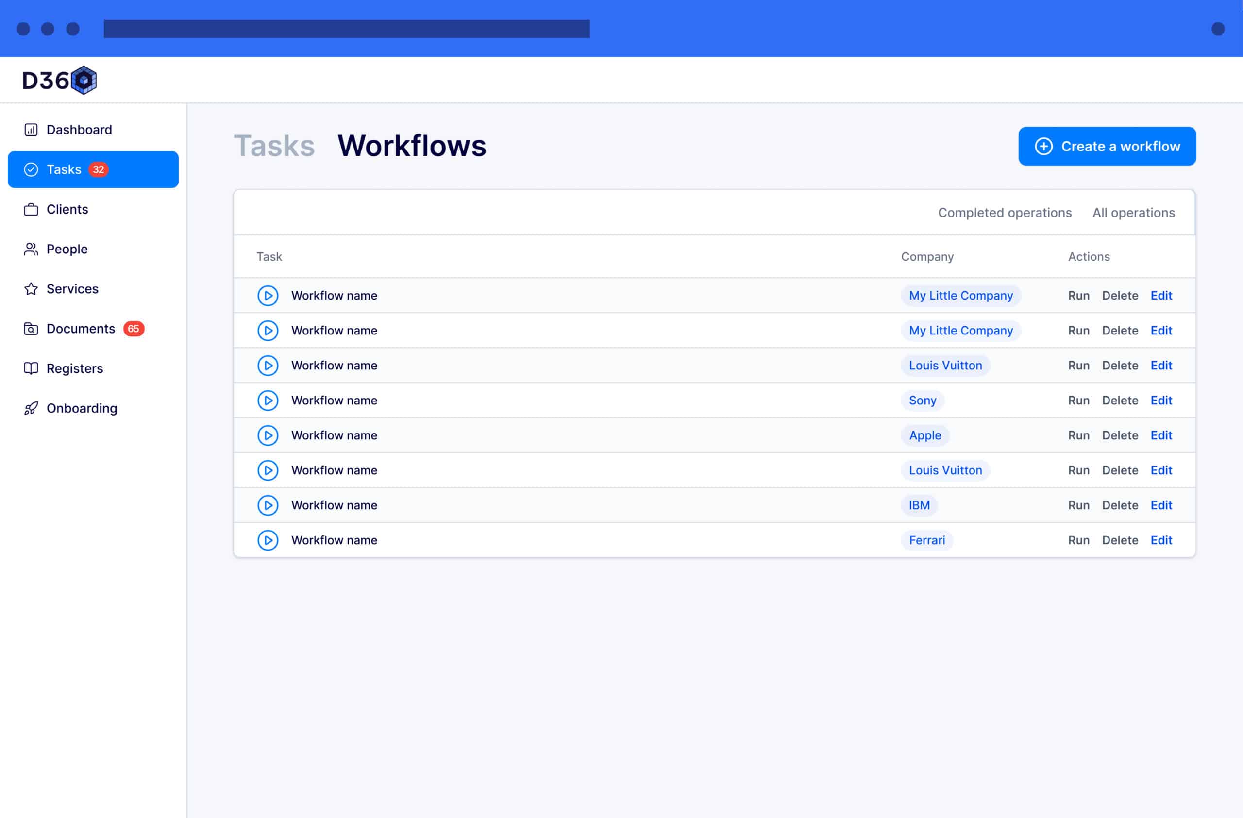Tasks - Workflows
